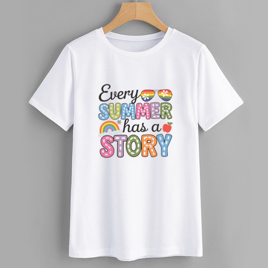 Colorful Graphic Cotton T-Shirt - Every Summer Has a Story