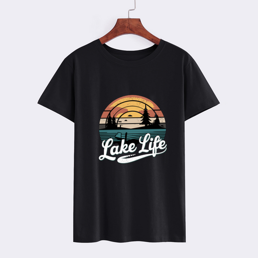Lake Life Sunset Graphic T-Shirt