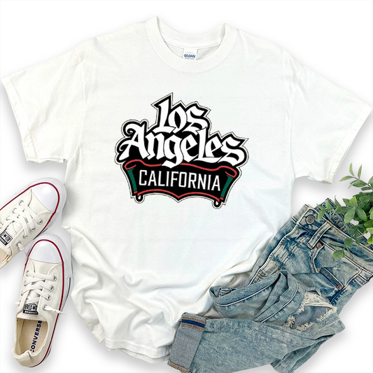 Casual Letter Print T-shirt - Los Angeles California Design