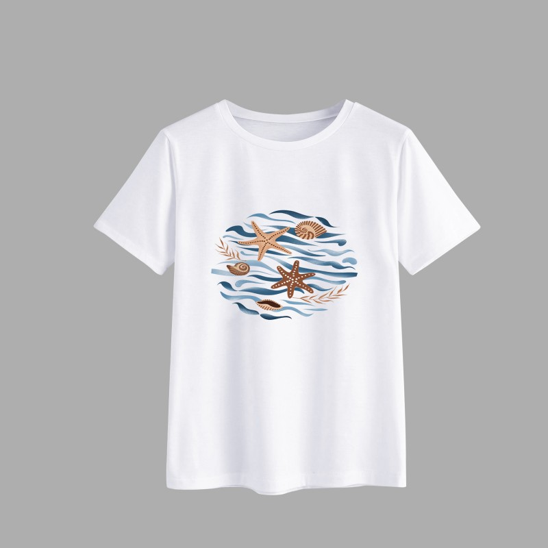 Ocean Life Starfish Graphic T-Shirt