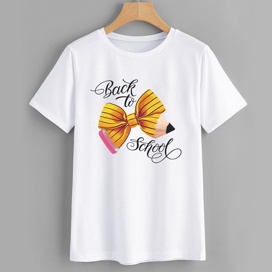Back to School Yellow Bow Pencil Graphic T-Shirt