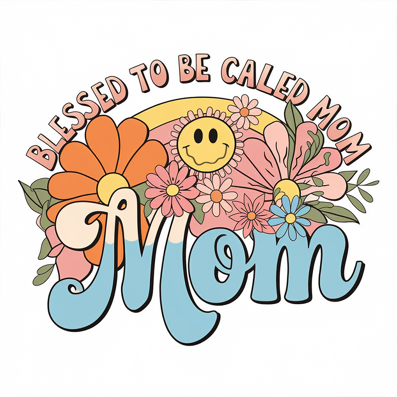 Smiley Face 'MOM' T-Shirt