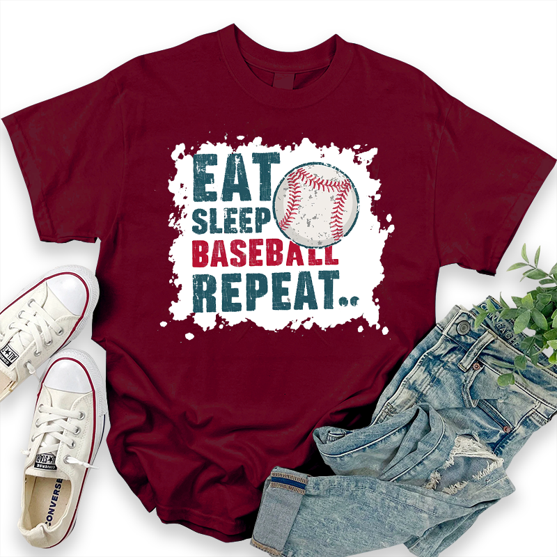 EAT, SLEEP, BASEBALL, REPEAT T-shirt