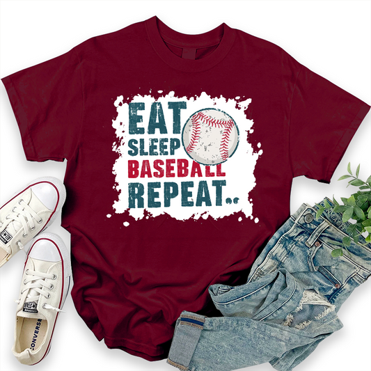 EAT, SLEEP, BASEBALL, REPEAT T-shirt