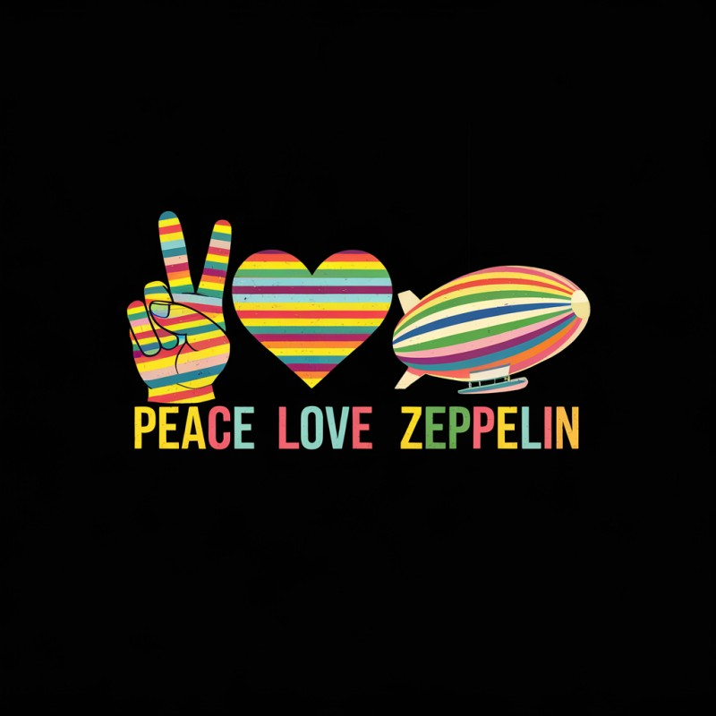 Peace Love Zeppelin Graphic T-Shirt