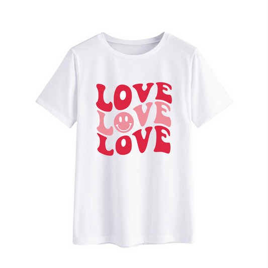 Love Graphic T-Shirt with Smiley Face
