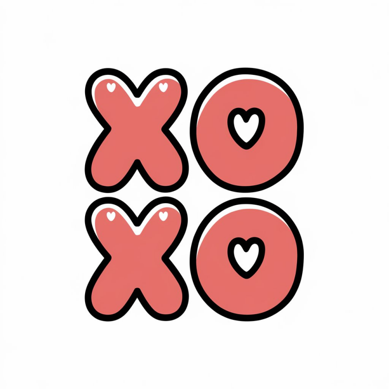 Cute XOXO Heart Graphic T-Shirt for Women
