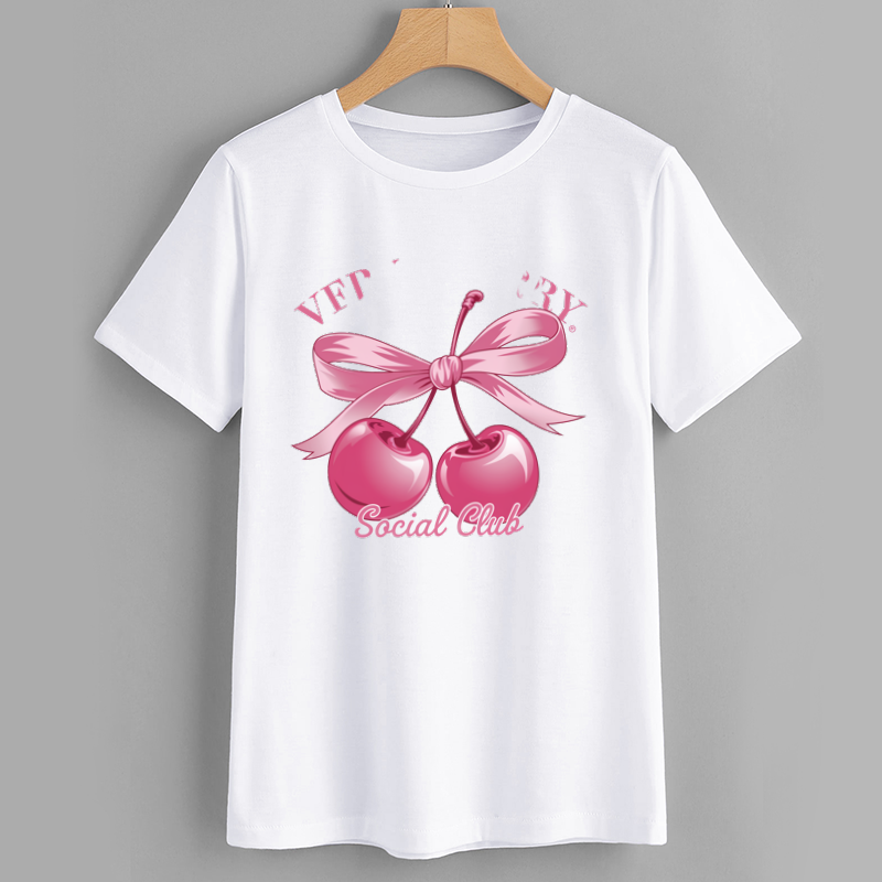 Cherry Bow Graphic T-Shirt - Social Club Design