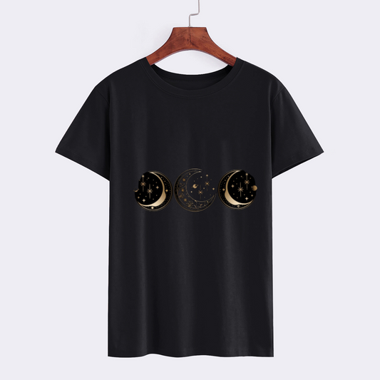 Celestial Moon Phases Graphic T-Shirt