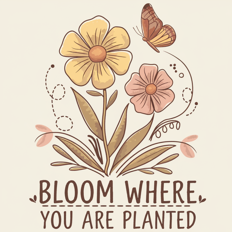 Bloom Where You Are Planted Floral T-Shirt
