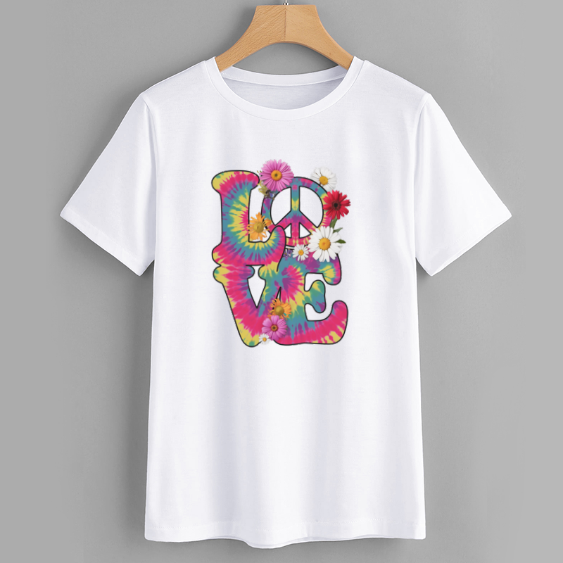 Colorful Tie-Dye LOVE Graphic T-Shirt