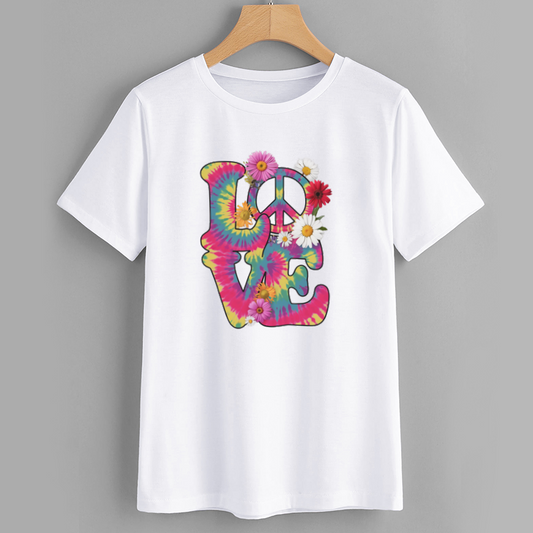 Colorful Tie-Dye LOVE Graphic T-Shirt