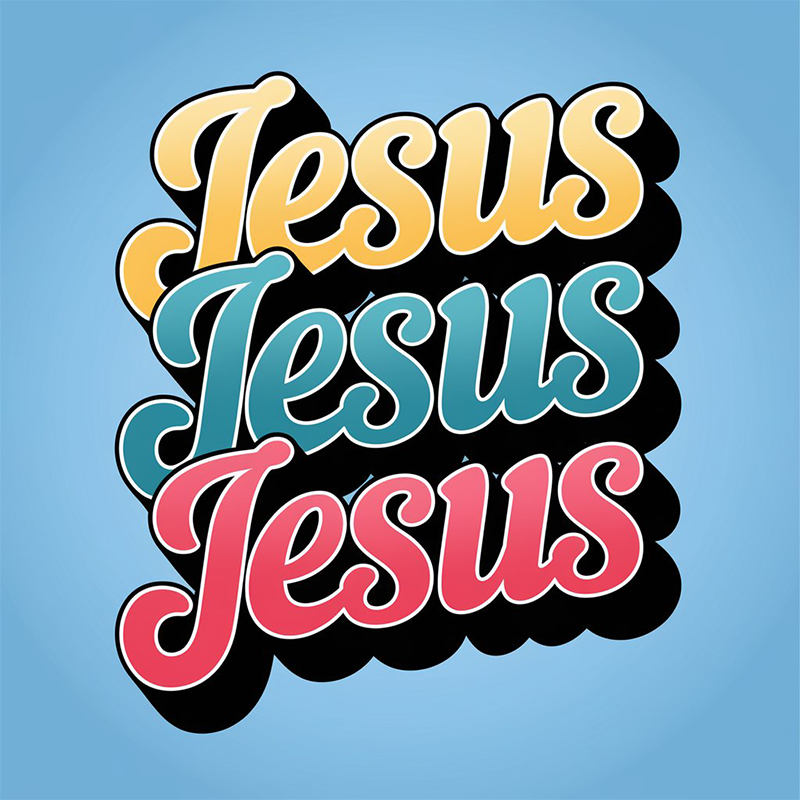 Religious Letter Pattern "Jesus" T-shirt