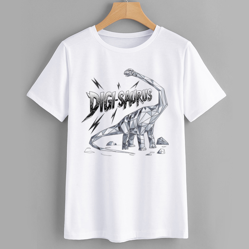 Digi-Saurus Geometric Dinosaur Graphic T-Shirt