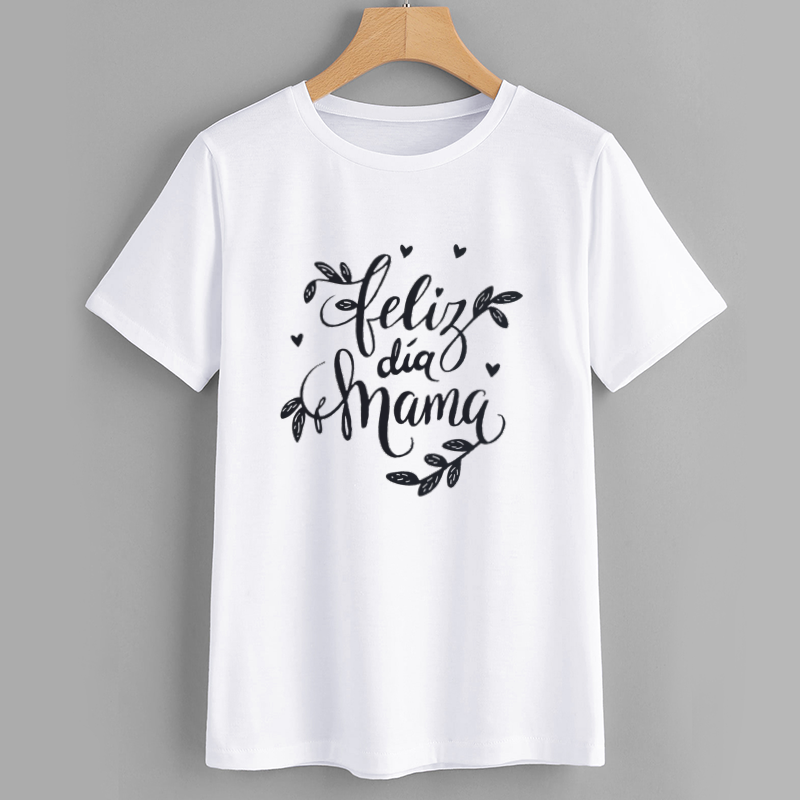 Feliz Dia Mama Cotton Graphic T-Shirt