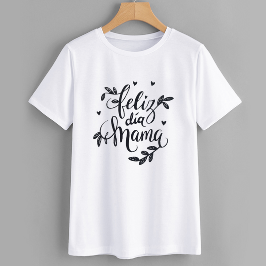 Feliz Dia Mama Cotton Graphic T-Shirt