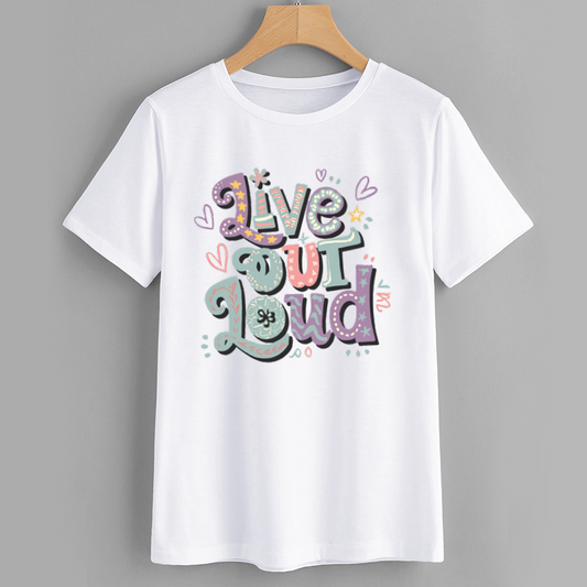 UrbanVibe Live Out Loud Cotton Graphic T-Shirt
