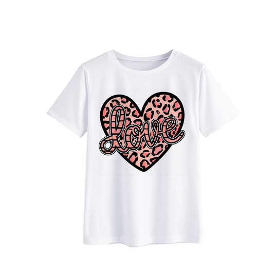 Leopard Print Love Heart Graphic T-Shirt