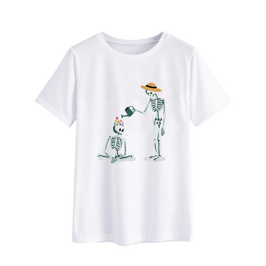 Skeleton Gardening Graphic T-Shirt for Men