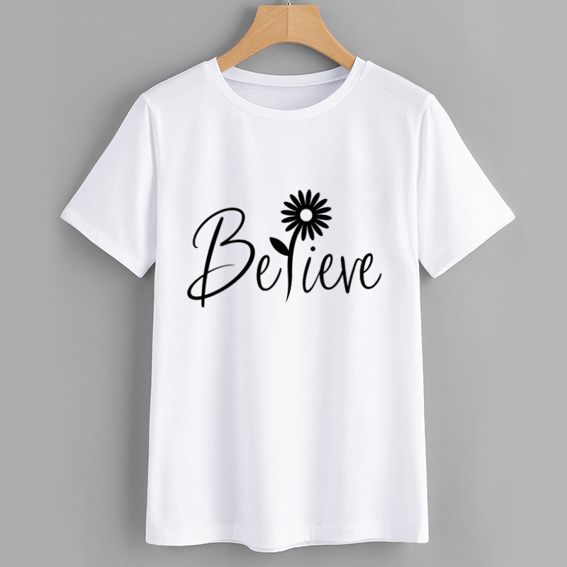 Believe Floral Motivational T-Shirt