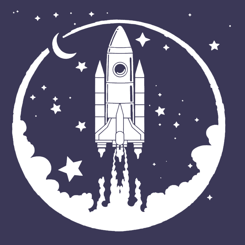 Rocket Launch Graphic T-Shirt - Space Theme Black Tee