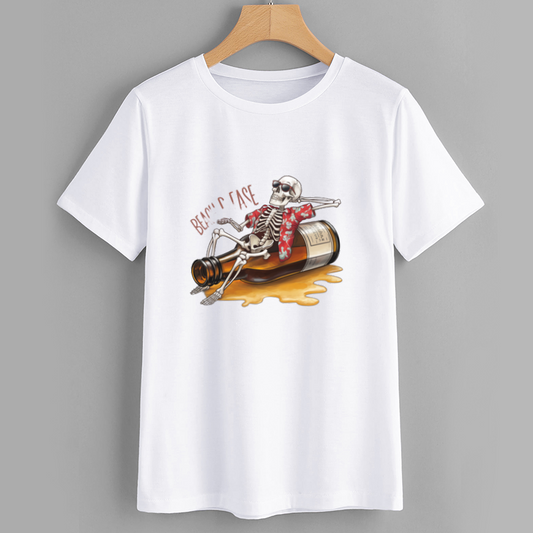 Beach Vibes Skeleton Graphic T-Shirt