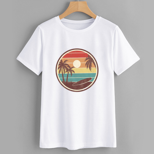 Vintage Retro Beach Surf Graphic T-Shirt