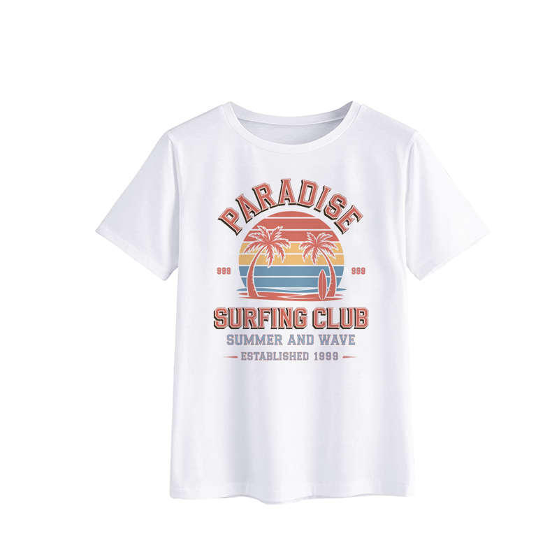Paradise Surfing Club Graphic T-Shirt - Summer and Wave Design