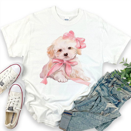 Puppy Graphic Print Casual T-Shirt