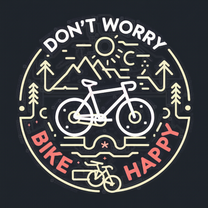 Don't Worry Bike Happy Graphic T-Shirt