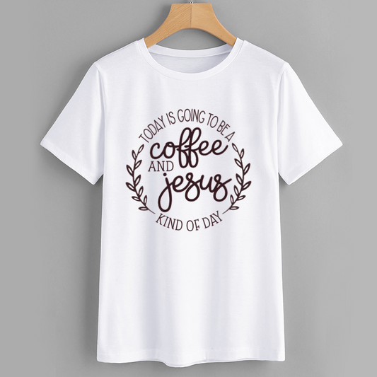 FaithLife Coffee and Jesus Quote Cotton T-Shirt