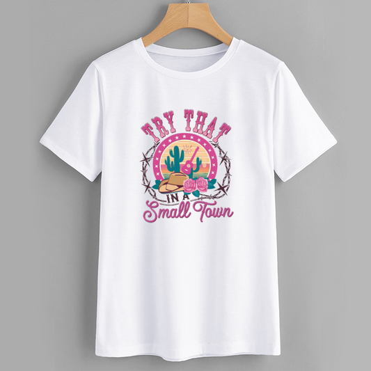 Western Cactus Graphic Cotton T-Shirt