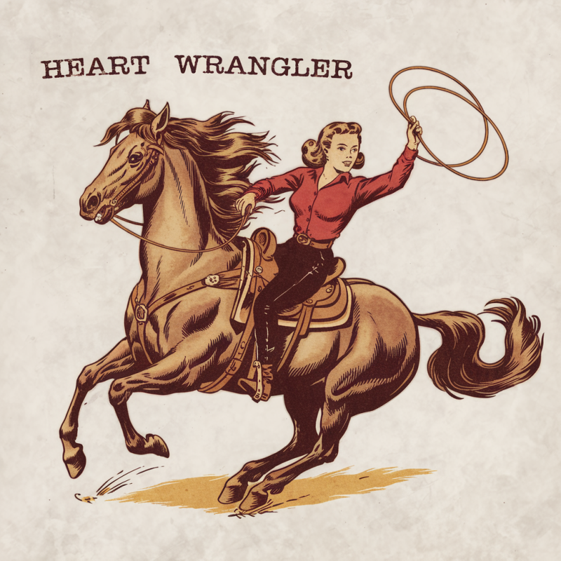 Heart Wrangler Cowgirl T-Shirt - Vintage Rodeo Graphic Tee