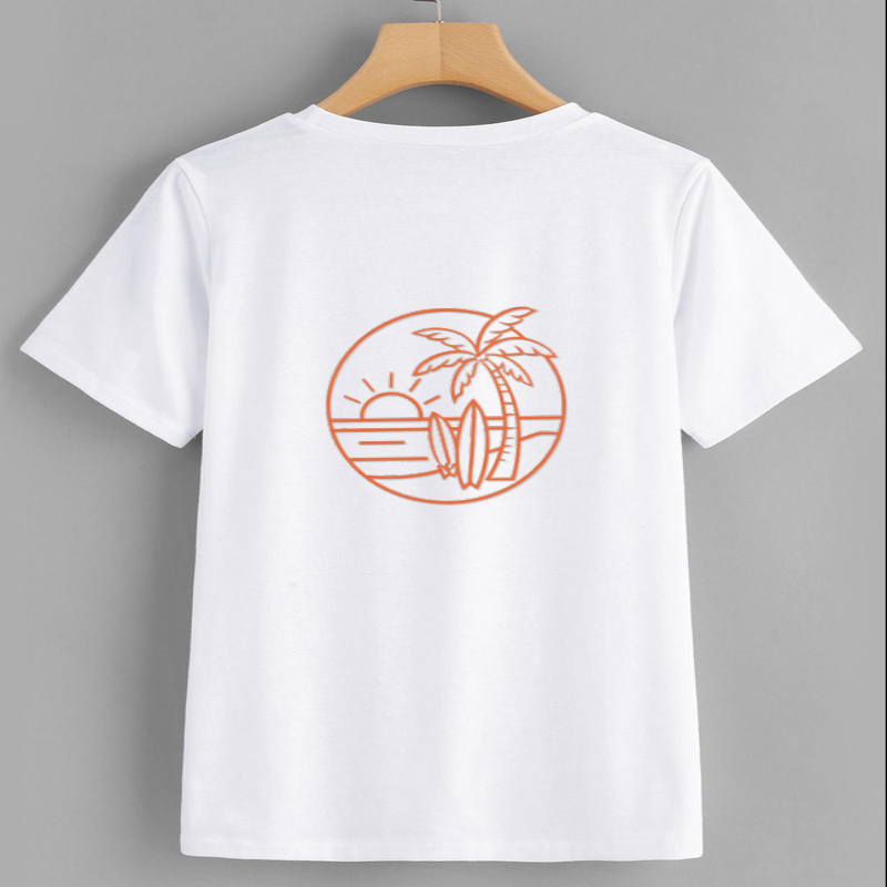 Sunset Surf Palm Graphic T-shirt