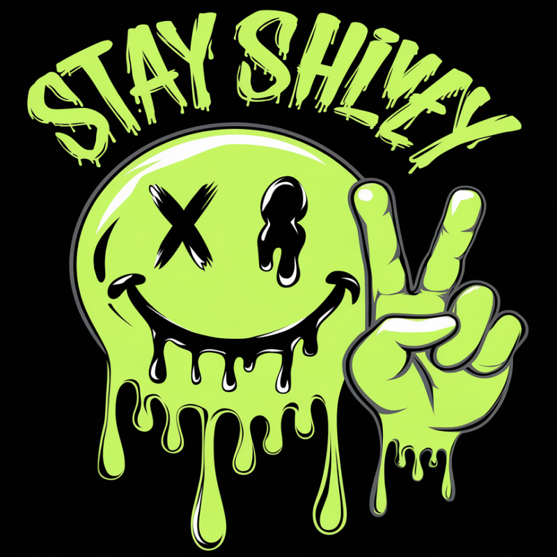 Stay Shivey Graphic Tee - Unisex Black Smiley Face T-Shirt