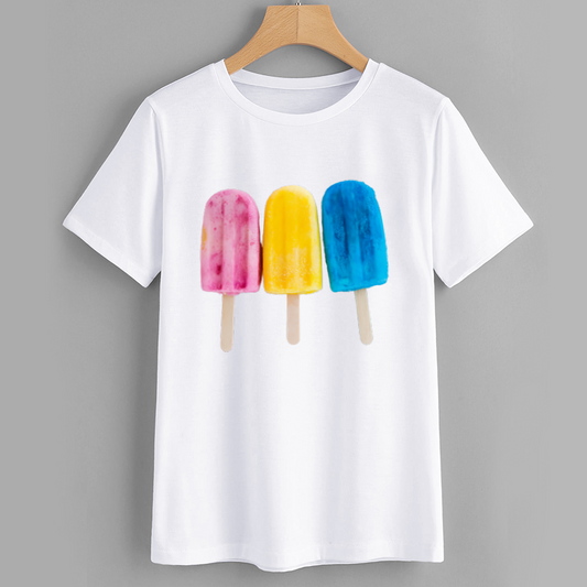 Cool Popsicle Graphic Cotton T-Shirt
