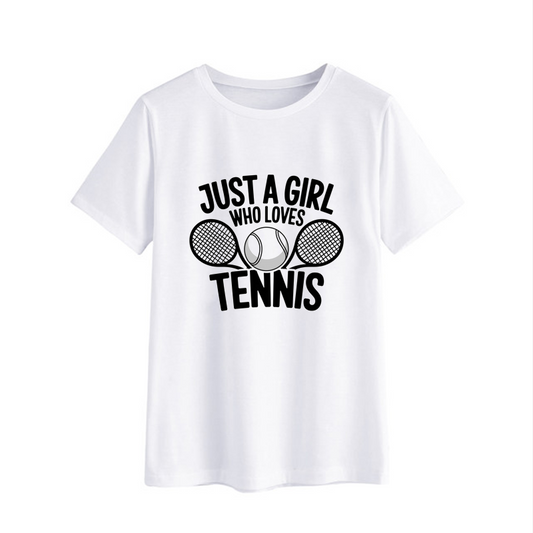 Just a Girl Who Loves Tennis Graphic T-Shirt