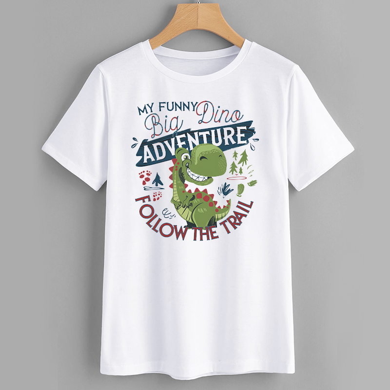 Funny Dino Adventure Graphic T-Shirt for Kids
