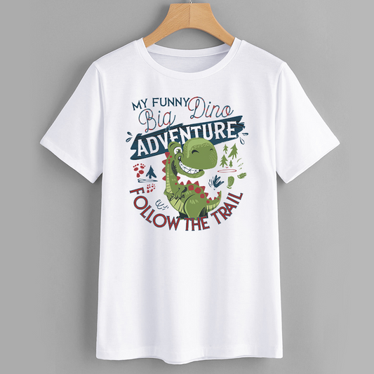 Funny Dino Adventure Graphic T-Shirt for Kids