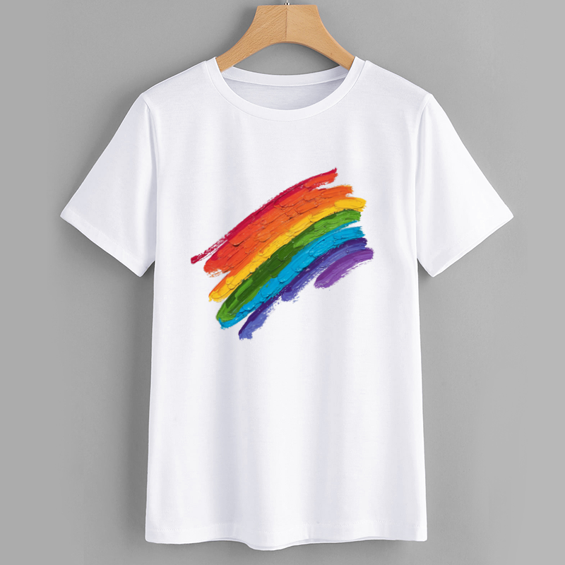 Rainbow Brush Stroke Graphic T-Shirt