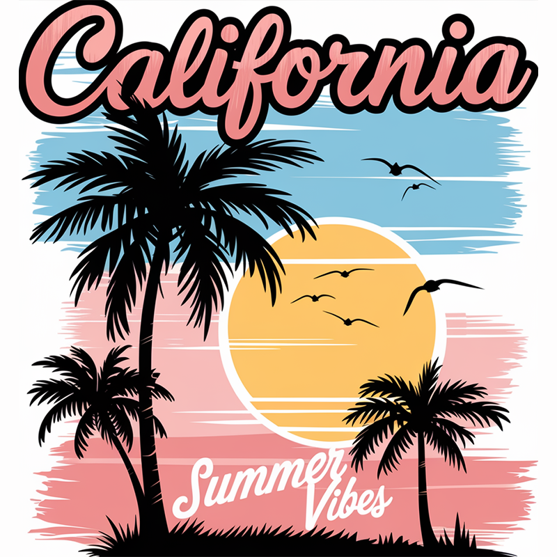 California Summer Vibes Beach T-Shirt