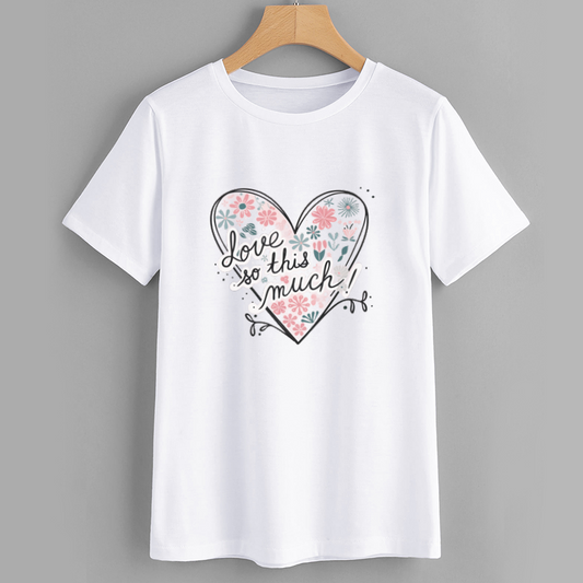 Floral Heart Love Graphic T-Shirt