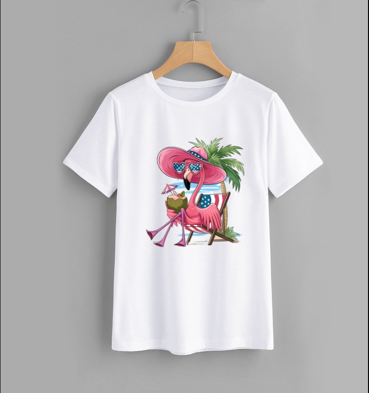 Tropical Flamingo Summer T-Shirt