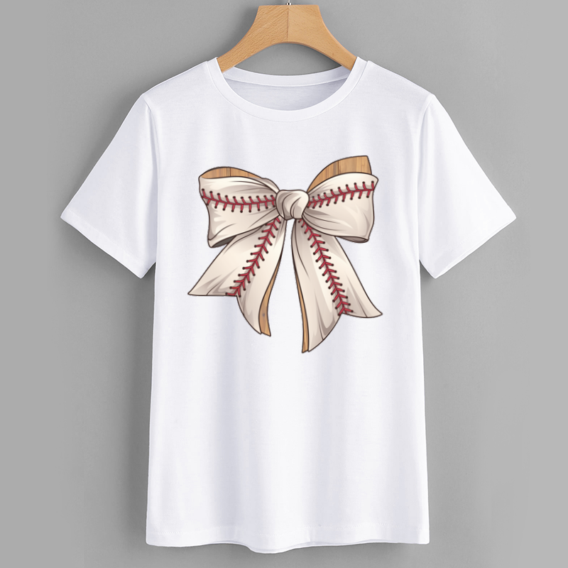 Baseball Bow Graphic T-Shirt
