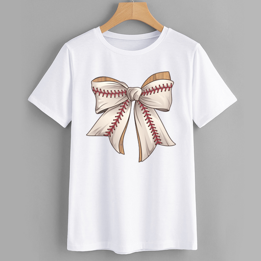 Baseball Bow Graphic T-Shirt