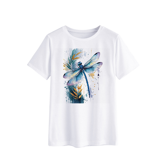 Watercolor Dragonfly T-Shirt - Artistic Graphic Tee