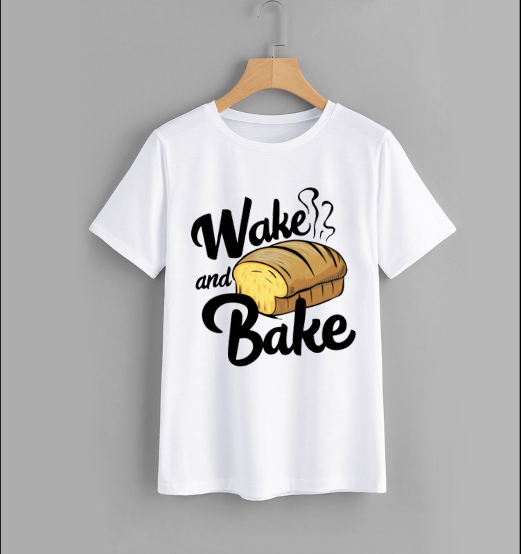 Wake and Bake Funny Bread Graphic T-Shirt