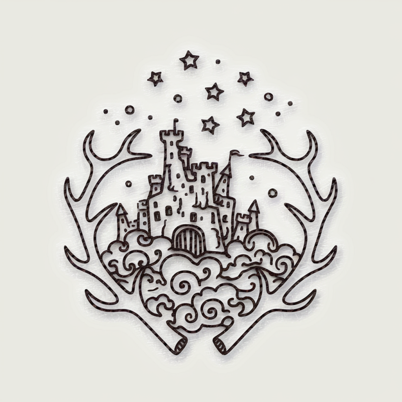 Artistic Castle Graphic Tee - Unisex White T-Shirt