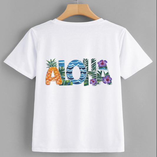 Aloha Pineapple Floral Graphic T-shirt