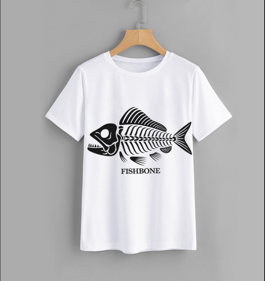 Fishbone Graphic T-Shirt for Casual Wear
